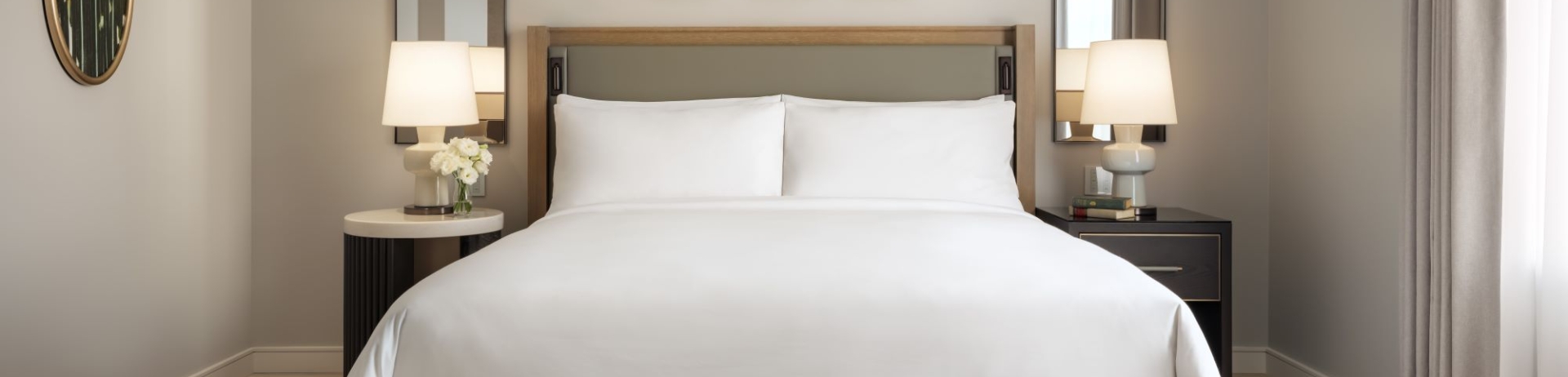 A Fairmont bed, facing straight